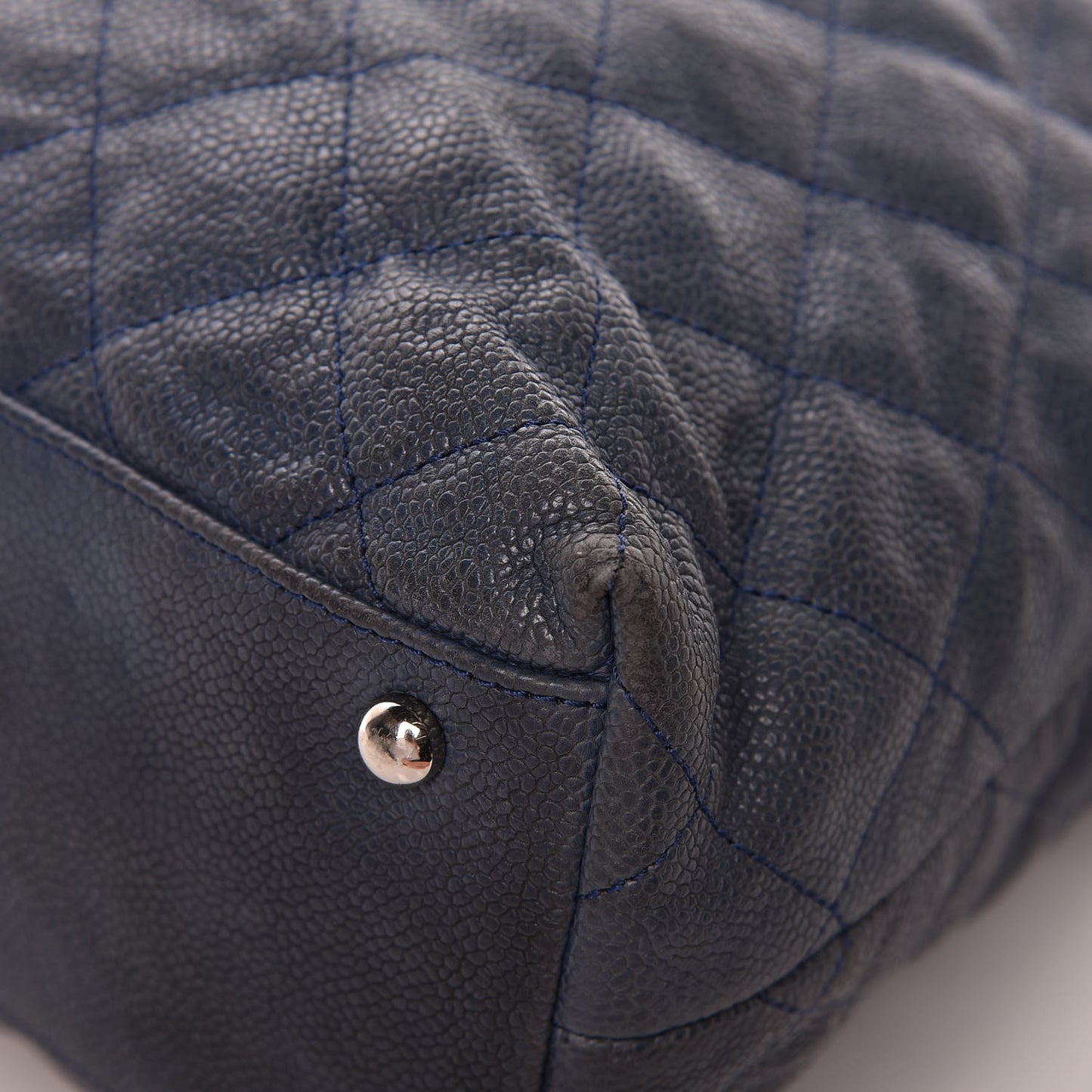 Caviar Quilted French Riviera Hobo Blue