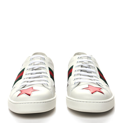 Gucci Calfskin Ayers Web Star Embroidered Womens Ace Sneakers 40 White Multi 2 of 8