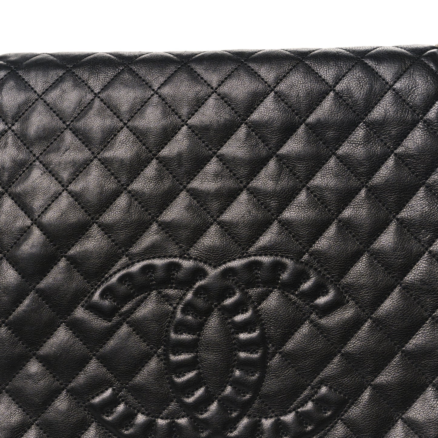 Calfskin Quilted Istanbul Accordion Large Flap Black