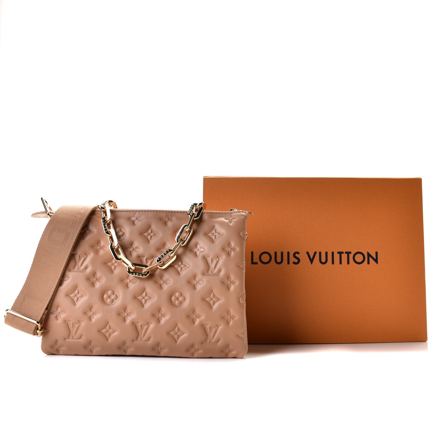 Louis Vuitton Lambskin Embossed Monogram Coussin PM Camel 11 of 11