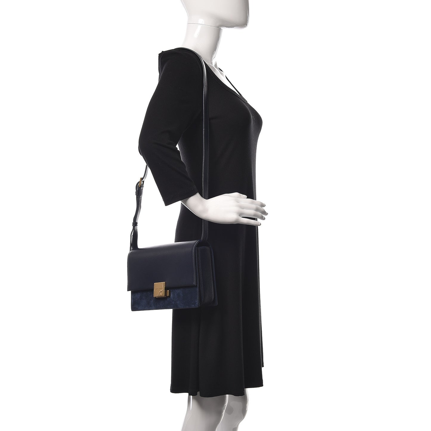 Smooth Calfskin Suede Medium Bellechasse Navy