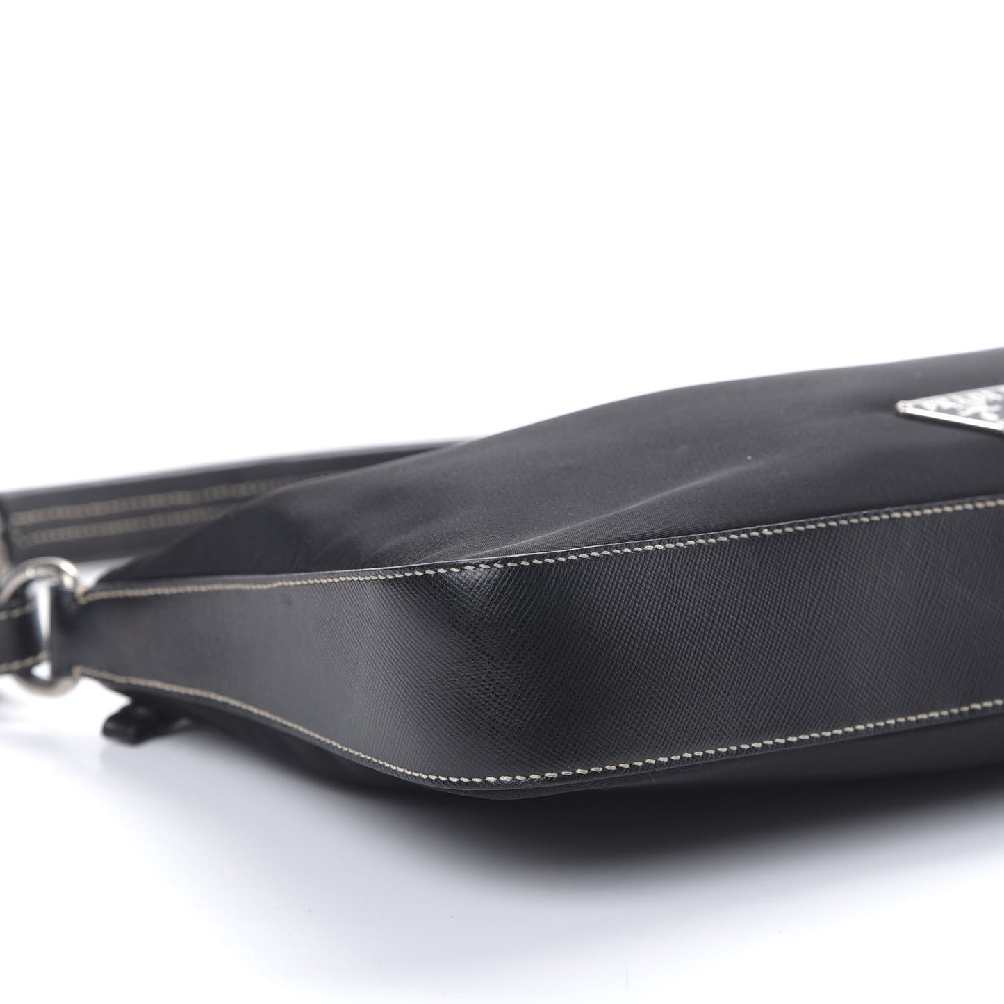 Tessuto Nylon Saffiano Shoulder Bag Black