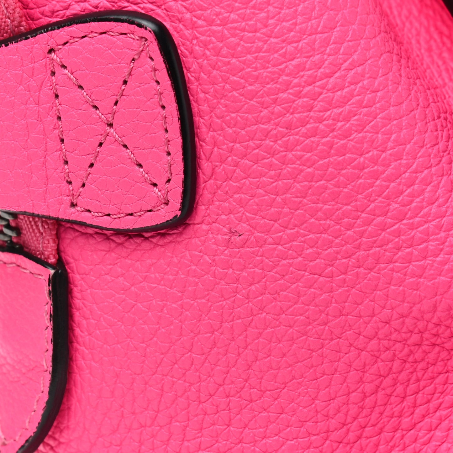 Drummed Calfskin Mini Luggage Fluo Pink