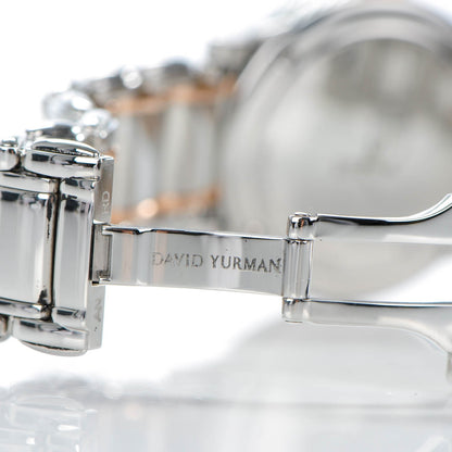 David Yurman Stainless Steel 18K Rose Gold Diamond Bezel Mother of Pearl 30mm Classic Quartz Watch 6 of 8