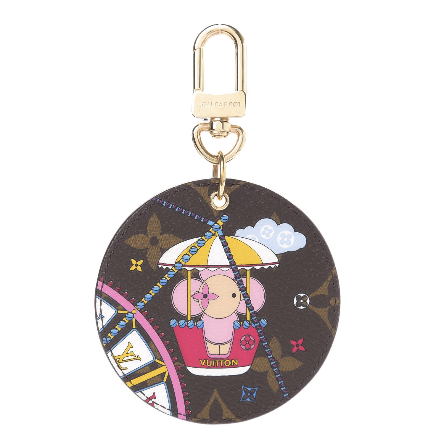 Louis Vuitton Monogram 2020 Christmas Animation Big Wheel Bag Charm Key Ring Rose Ballerine 1 of 8