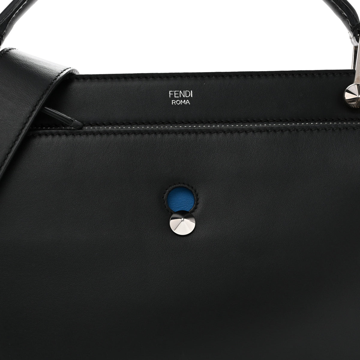 Vitello Baltico Dolce DotCom Satchel Black Blue Royal