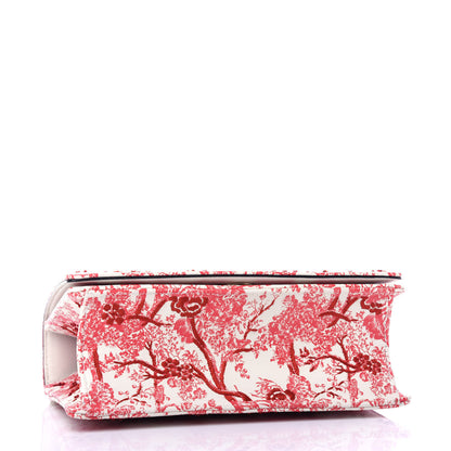 Christian Dior Embroidered Floral Toile de Jouy Medium Diorama Flap Bag Red 4 of 10