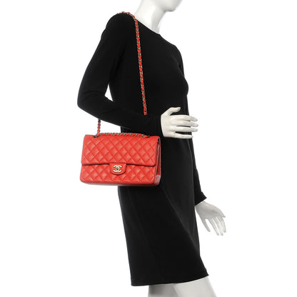 Chanel Lambskin Quilted Medium Double Flap Red 2 of 15