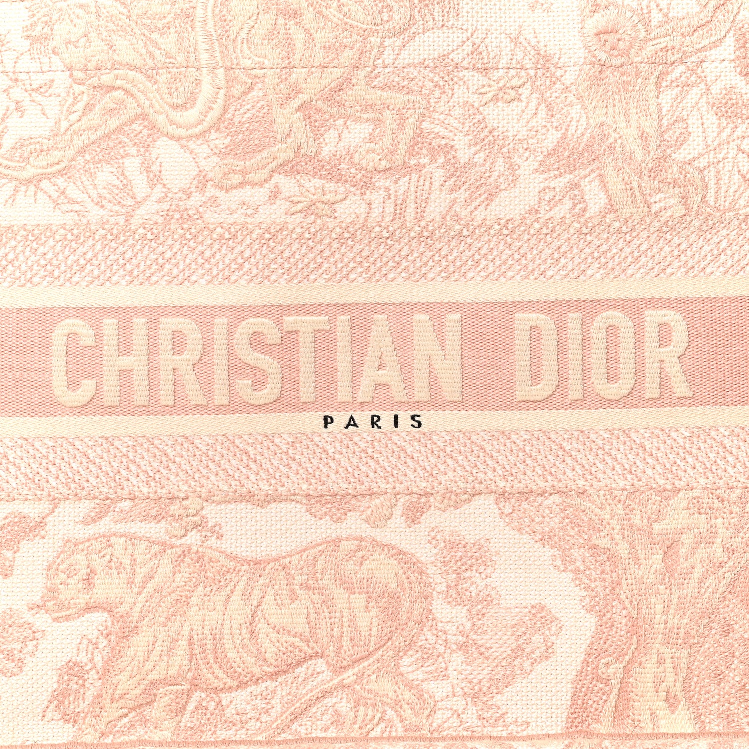 Christian Dior Canvas Toile De Jouy Embroidered Medium Book Tote Pink 7 of 14