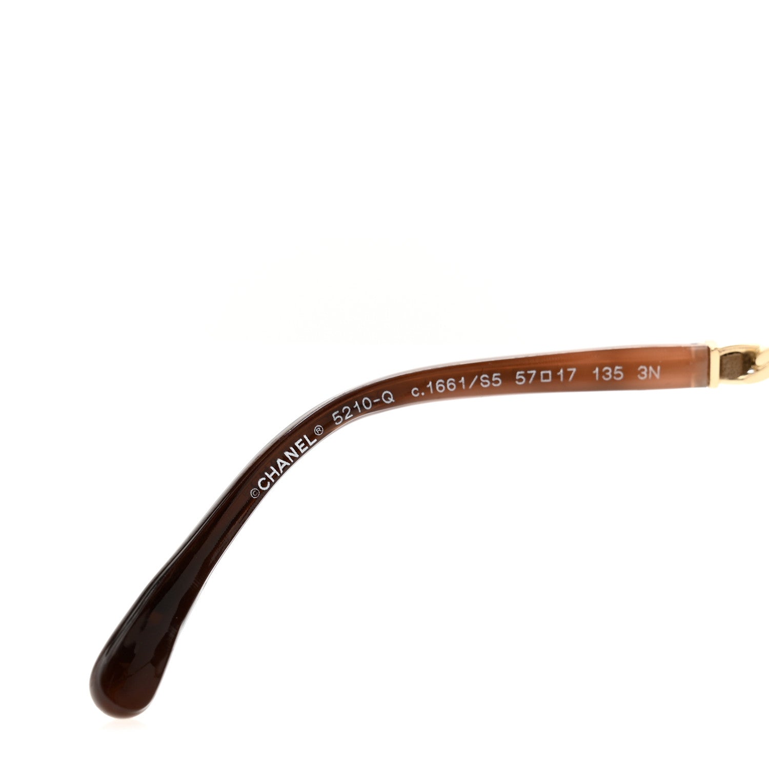 Chanel Acetate Metal Lambskin Chain Square Sunglasses 5210-Q Brown 5 of 7
