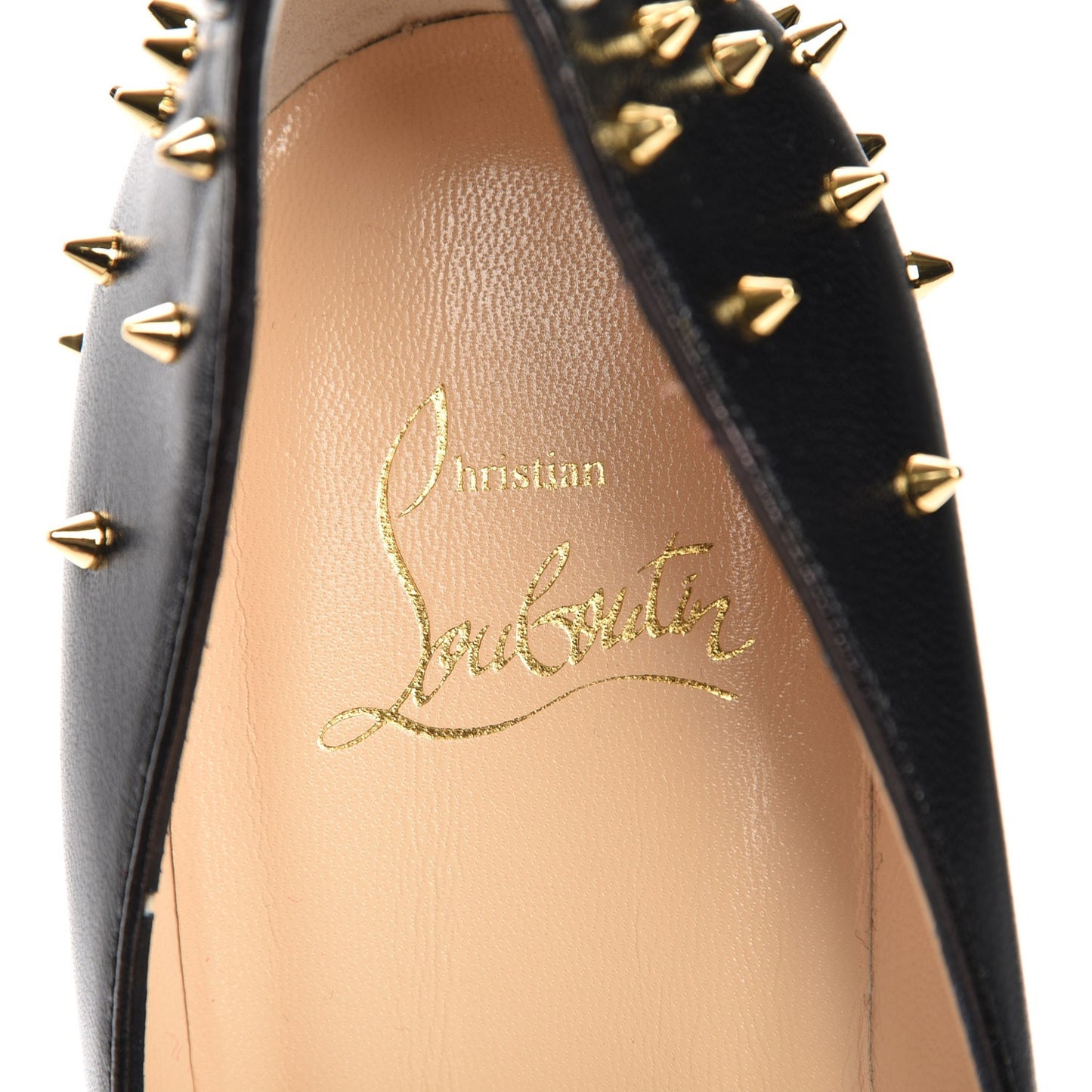 Shiny Nappa Goldopump Spikes 70 Pumps 37 Black