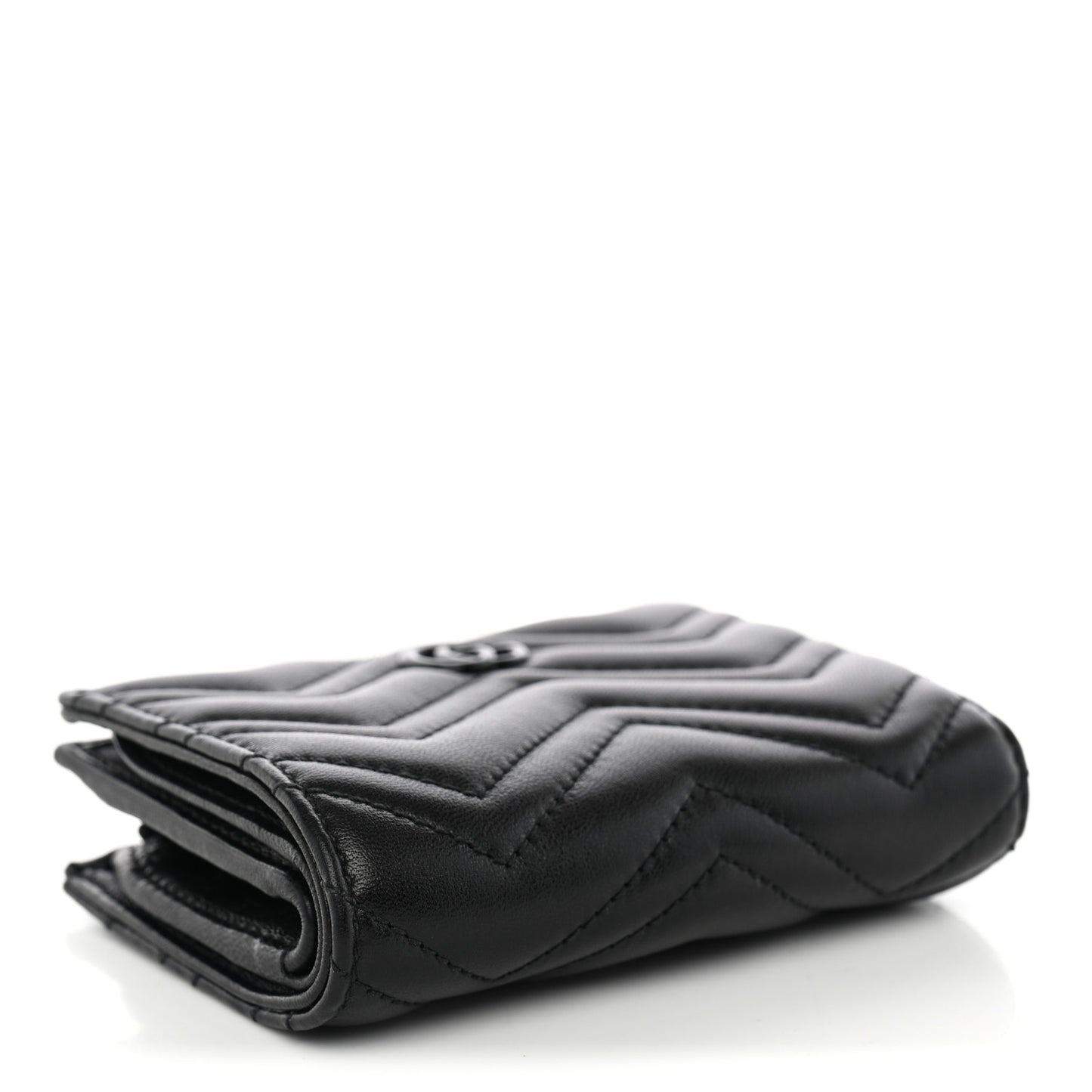 Nappa Matelasse GG Marmont Card Case Wallet Black