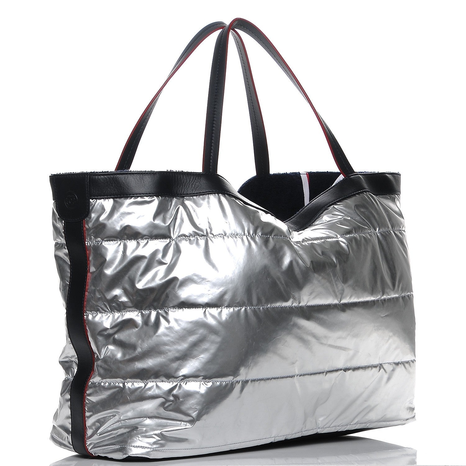 Chanel Reversible Airlines Tote Silver Navy 4 of 10