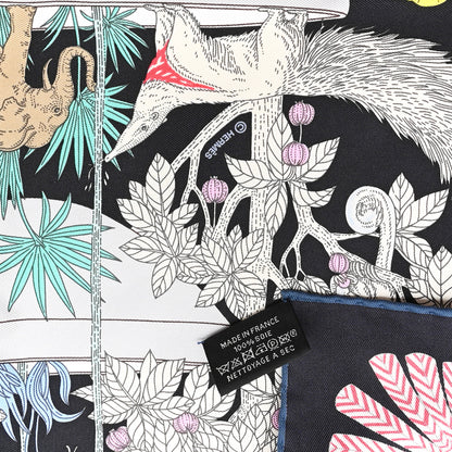 Hermes Silk Twill Precious Paradise Scarf 45 Black Gris Multicolore 3 of 3