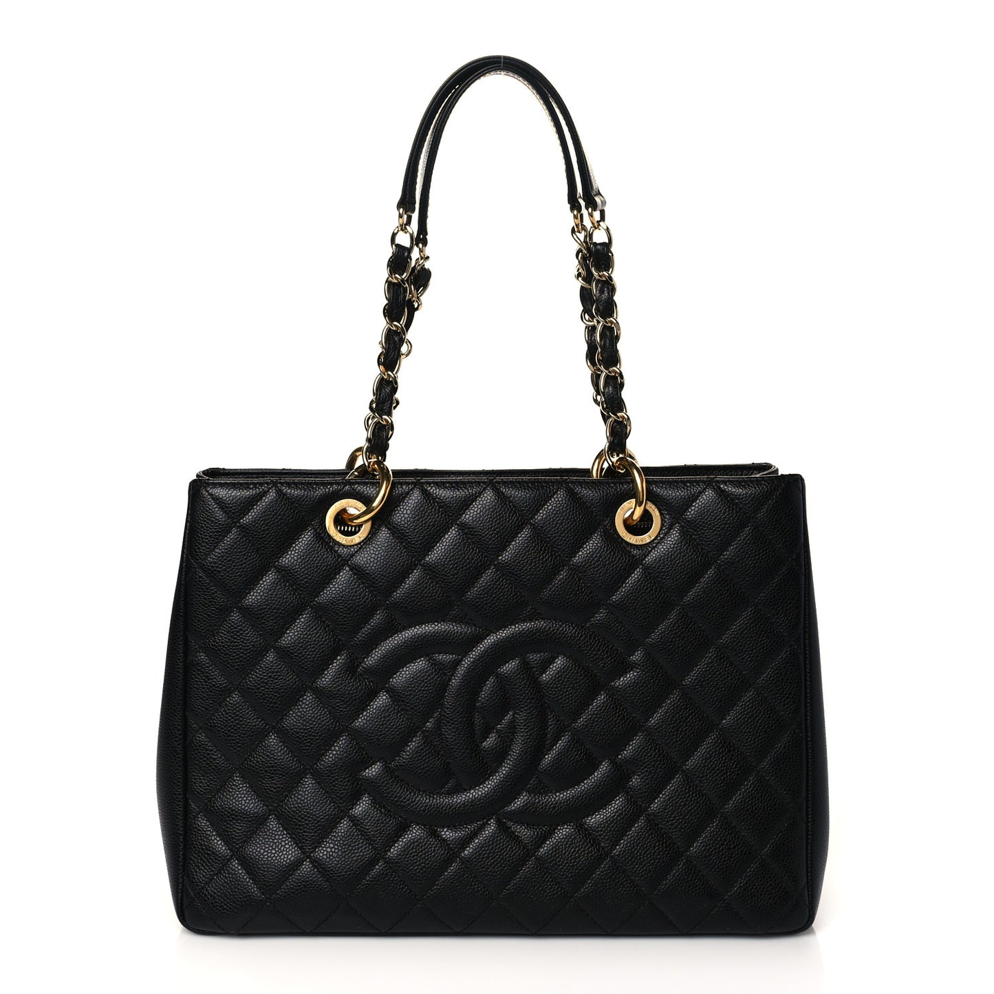 Caviar Quilted Grand Shopping Tote GST Black