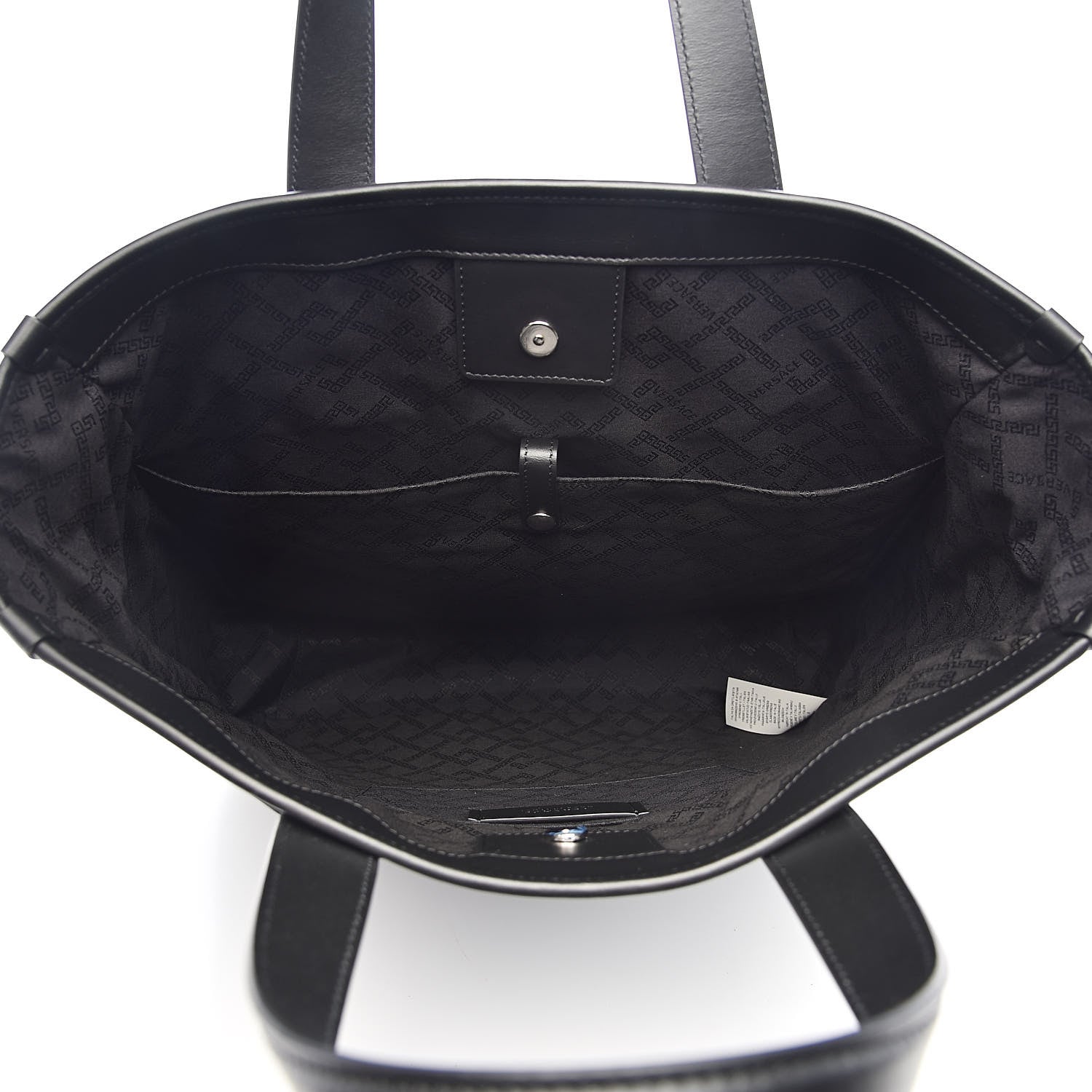 Versace Calfskin Nylon Medusa Lifestyle Tote Black 5 of 9