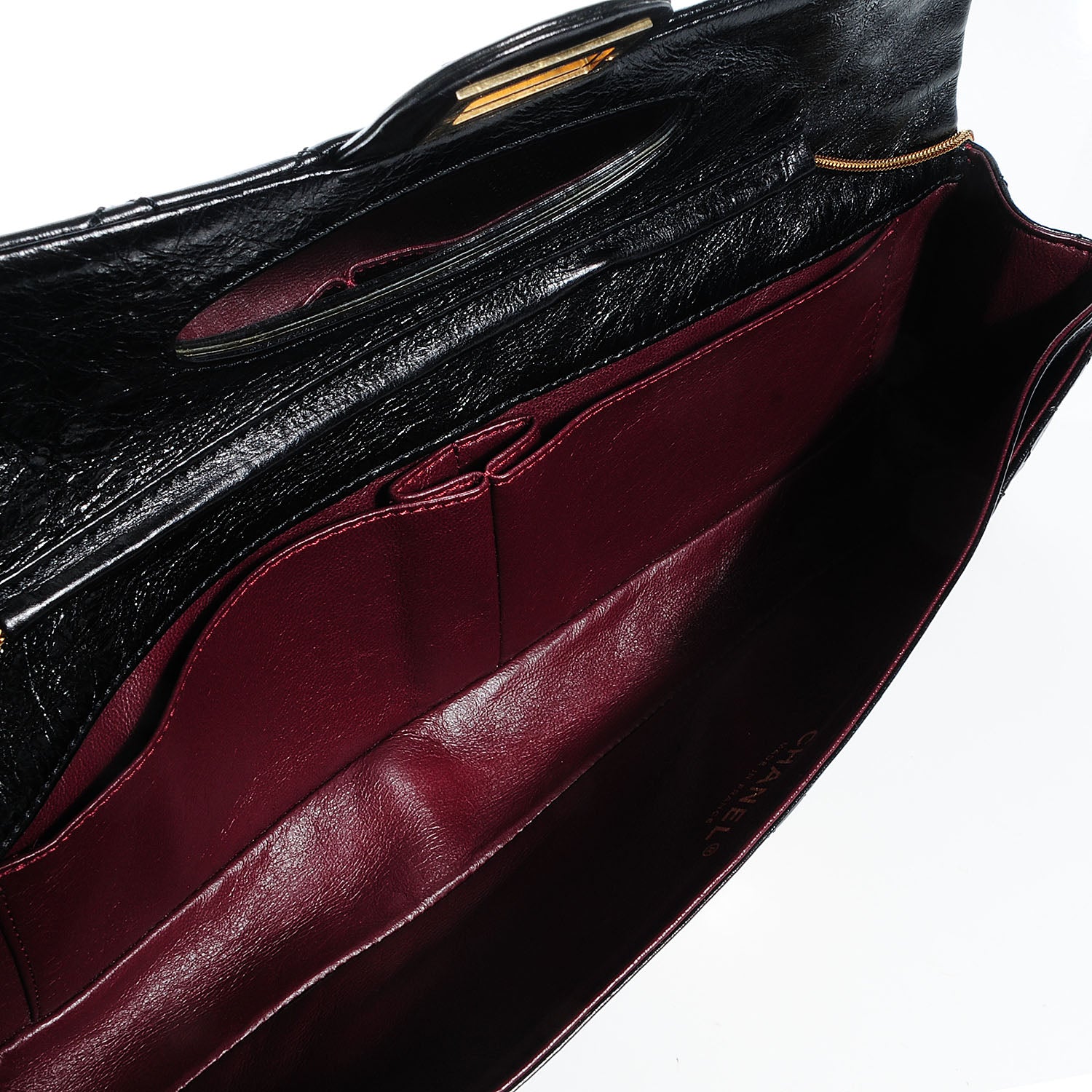 Chanel Glazed Calfskin 2.55 Reissue East West Clutch Black 5 of 8