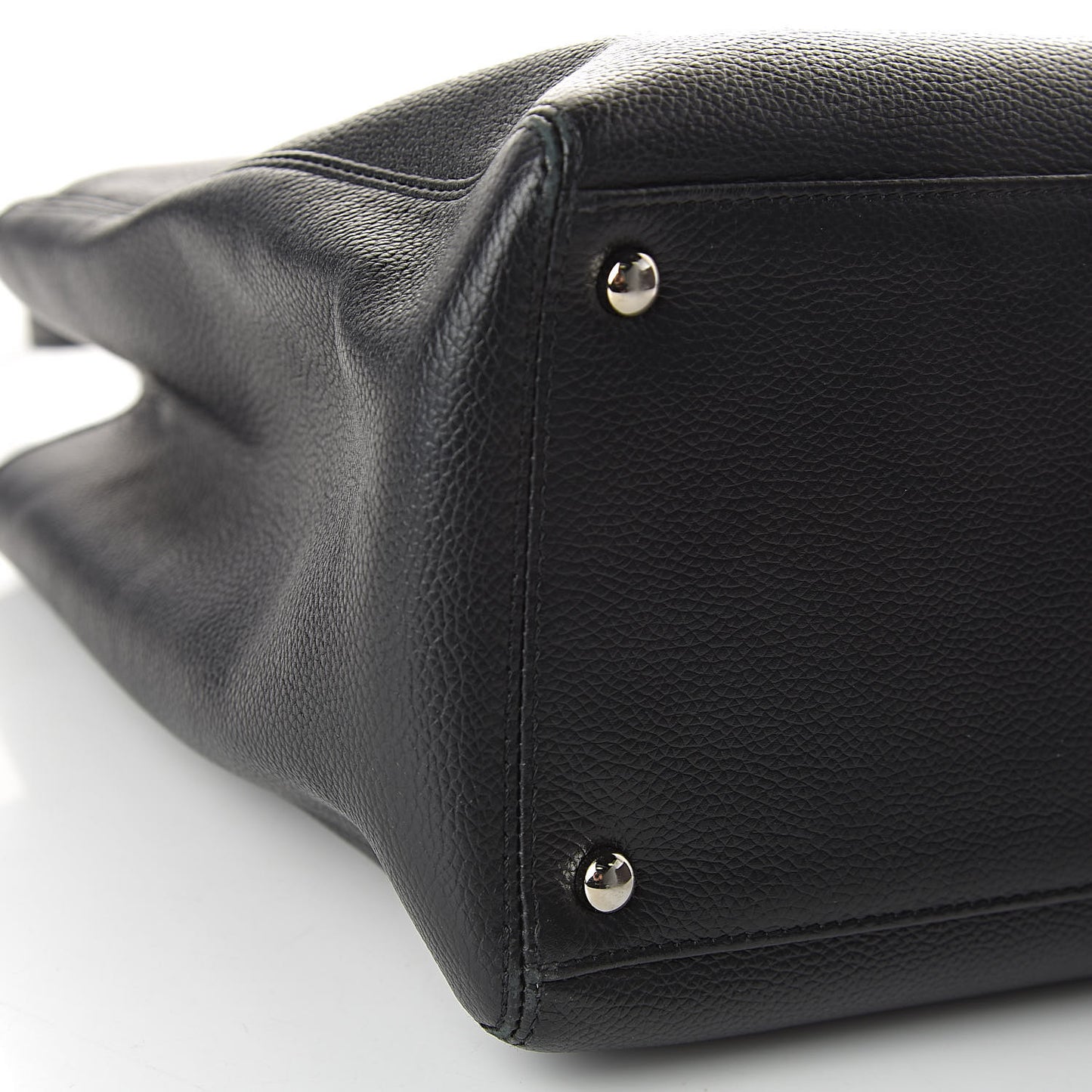 Calfskin Cerf Executive Shopper Tote Black