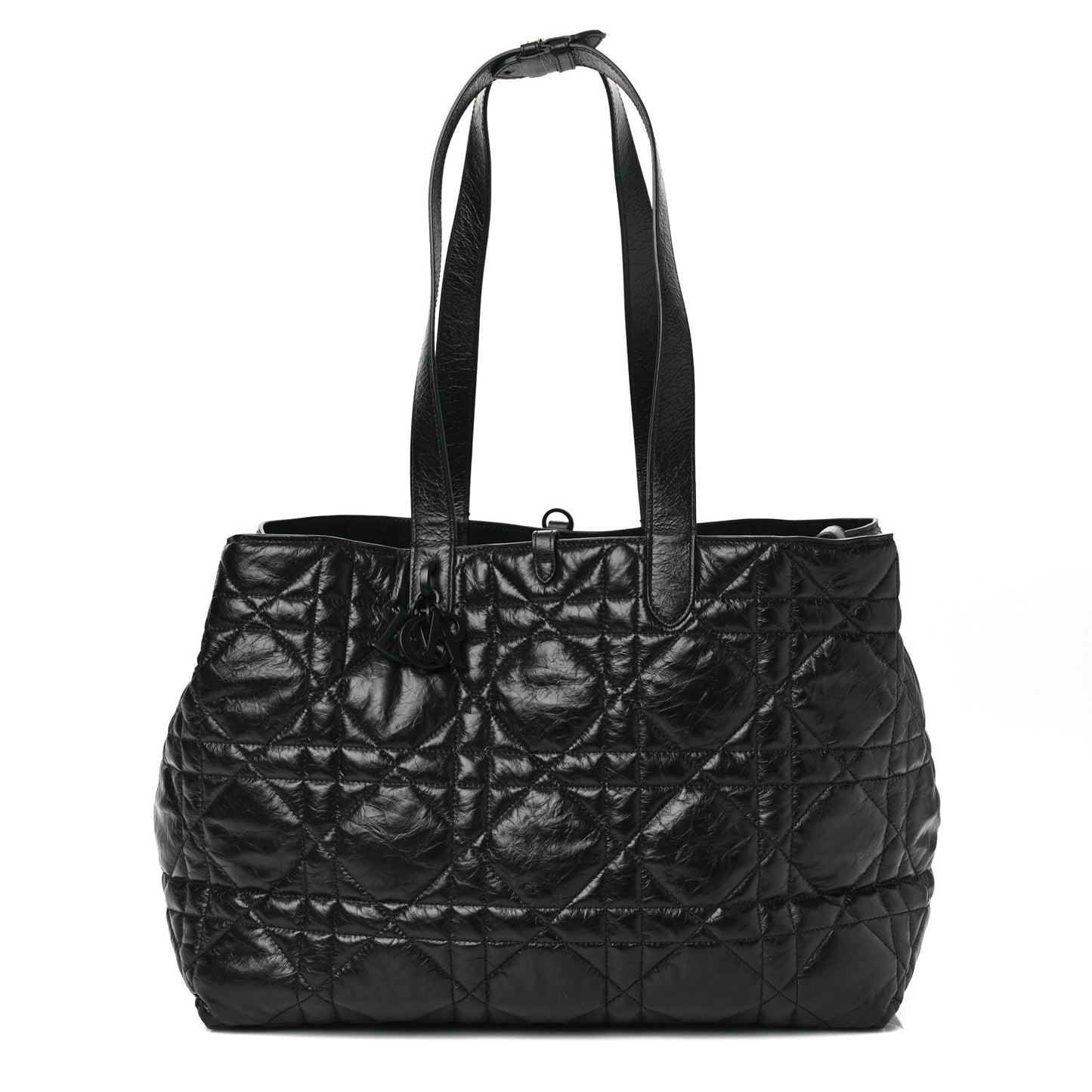 Crinkled Calfskin Macrocannage Large Toujours Black