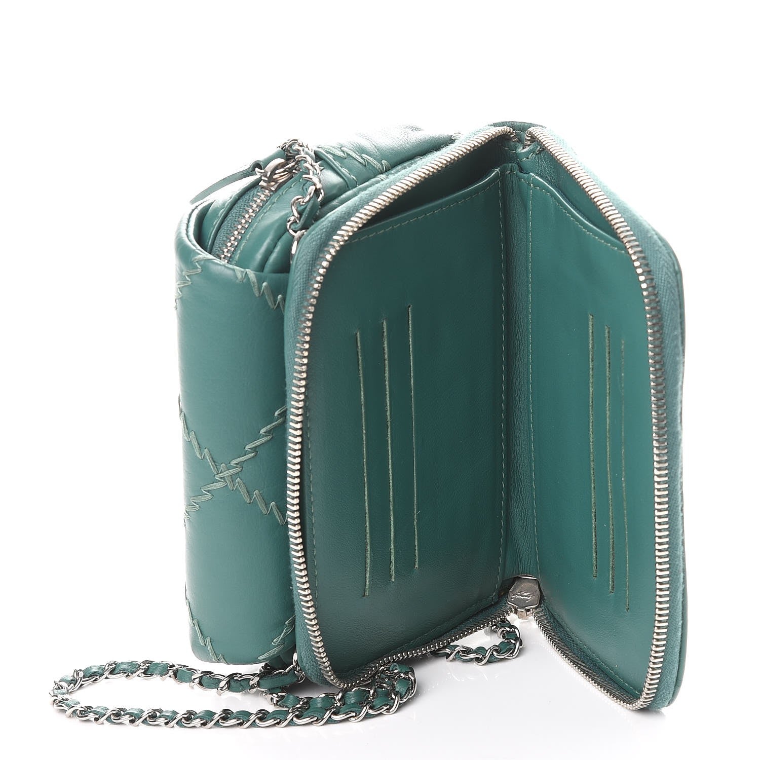 Chanel Calfskin Ultimate Stitch Mini Flap WOC Bag Turquoise 7 of 9