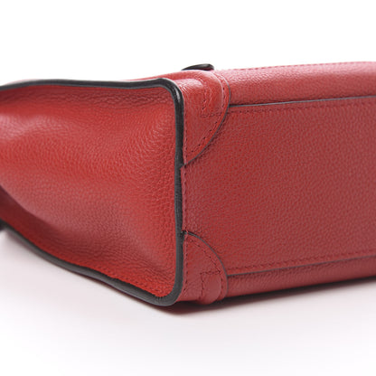 Celine Drummed Calfskin Nano Luggage Coquelicot 10 of 11