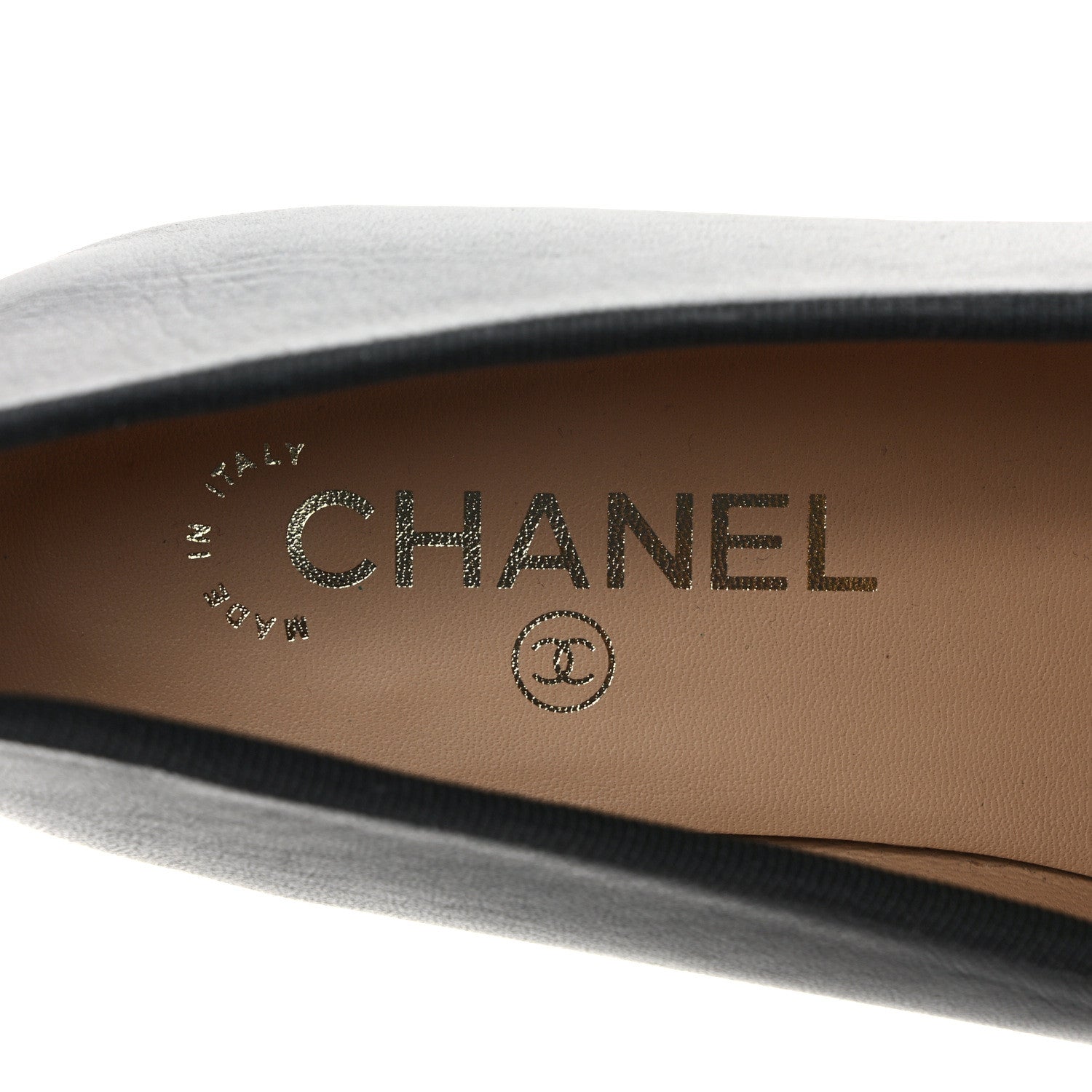 Chanel Lambskin Patent CC Cap Toe Ballerina Flats 38 Black 7 of 8