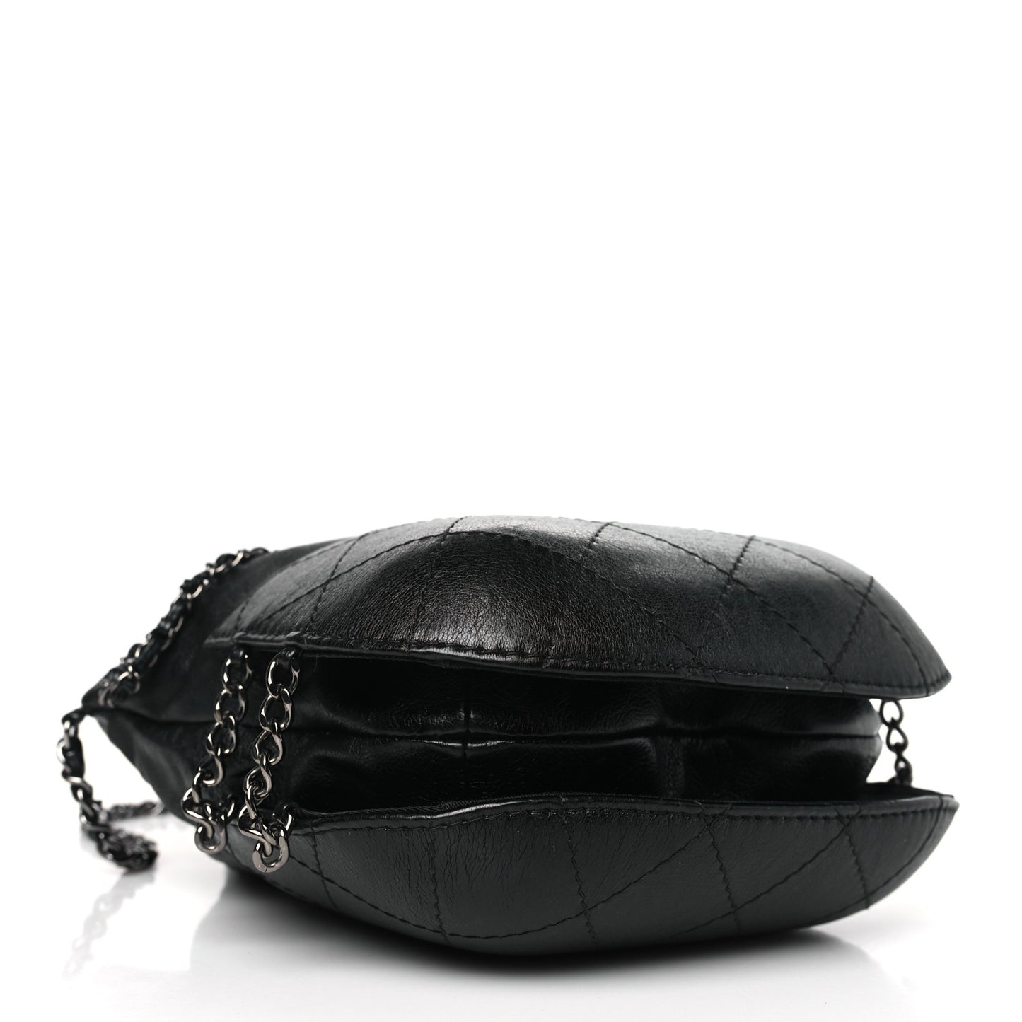 Calfskin Quilted Small Gabrielle Bucket Black