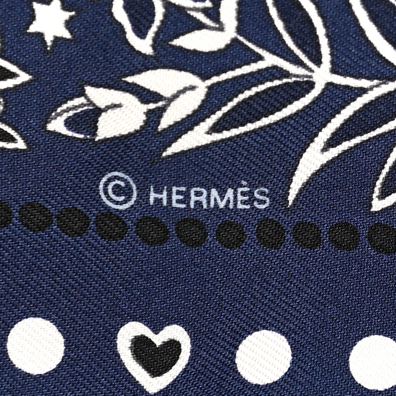 Hermes Silk Entre Ciel Et Mer Twilly Marine White Black 3 of 4