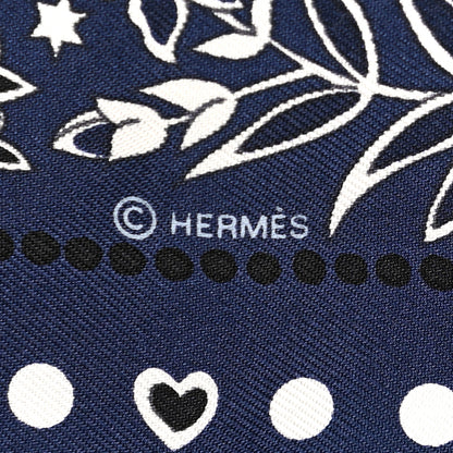 Hermes Silk Entre Ciel Et Mer Twilly Marine White Black 3 of 4