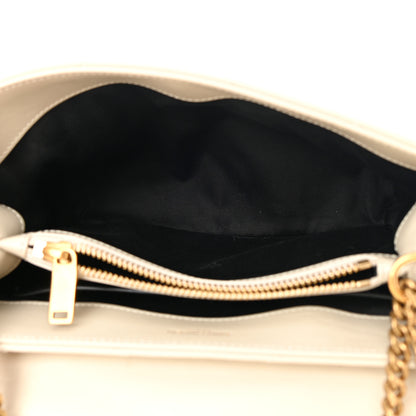 Saint Laurent Calfskin Y Quilted Monogram Small Loulou Chain Satchel Blanc Vintage 5 of 14