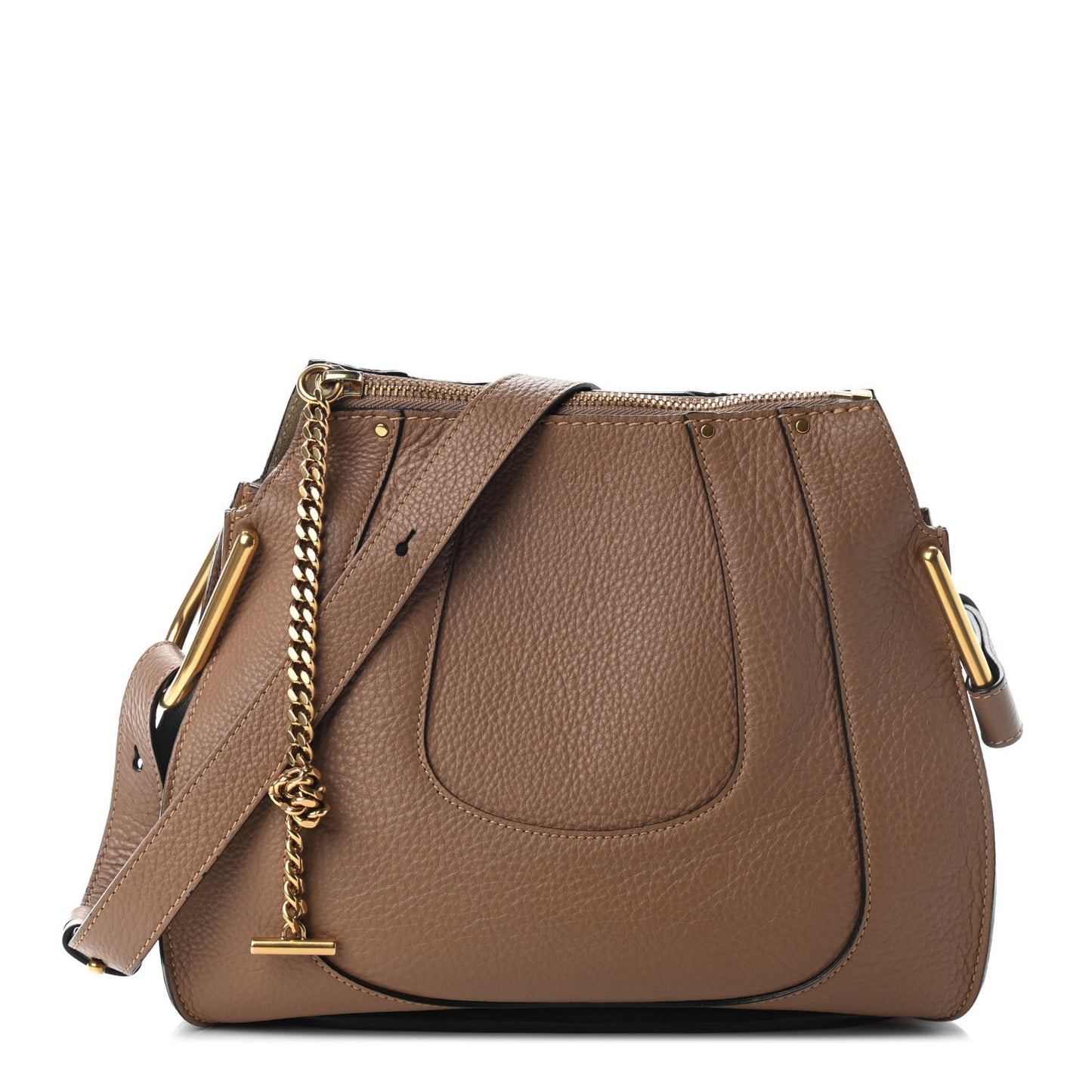 Grained Calfskin Small Hayley Hobo Nut