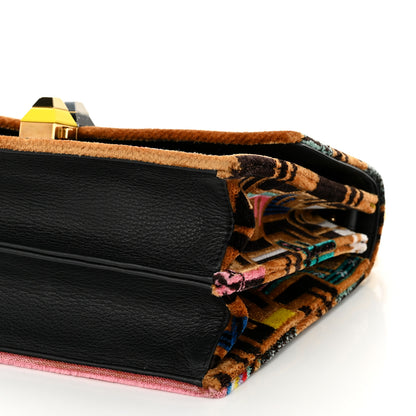 Fendi Velvet Vitello Dolce Fun Fair Kan I Shoulder Bag Tobacco Multicolor Black 10 of 10