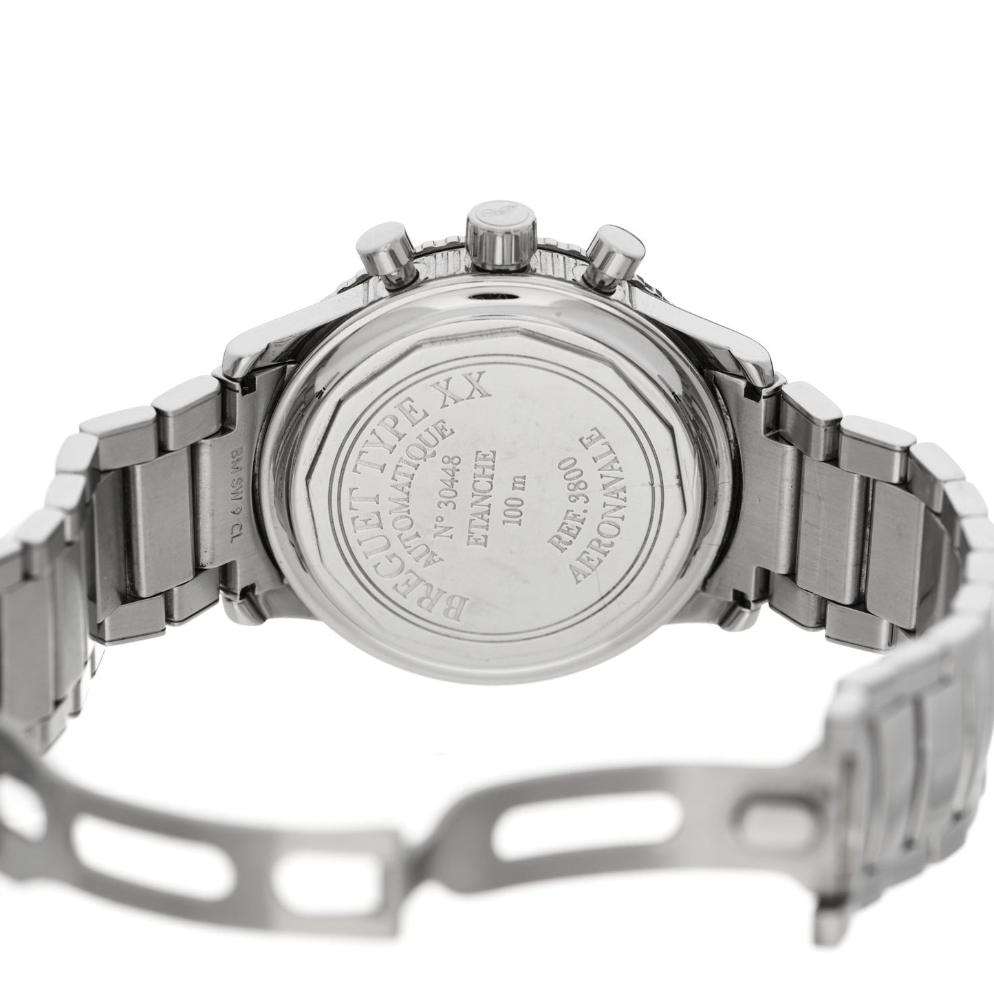 Stainless Steel 39mm Type XX Aeronavale Chronograph Automatic Watch Black 3800