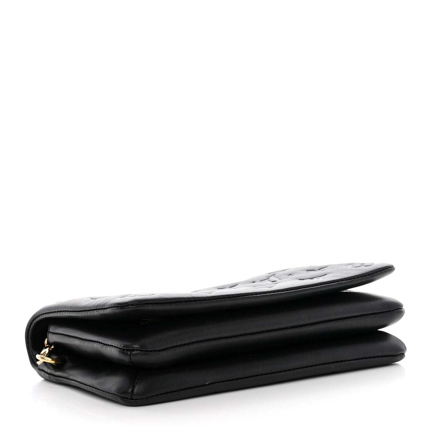 Lambskin Embossed Monogram Pochette Coussin Black