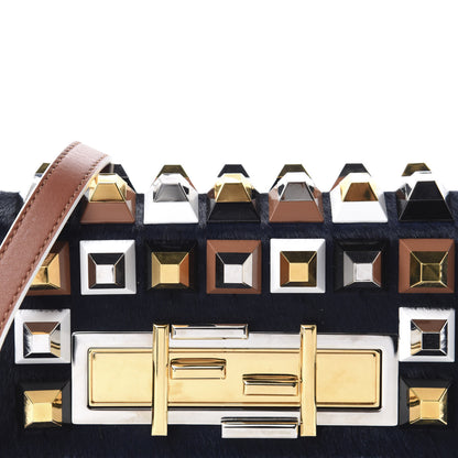 Fendi Vitello Dolce Calf Hair Studded Mini 3Baguette Shoulder Bag Caramello Iris 10 of 10