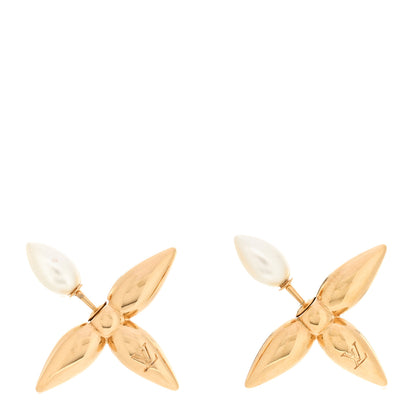 Louis Vuitton Pearl Louisette By Night Earrings Gold 1 of 4
