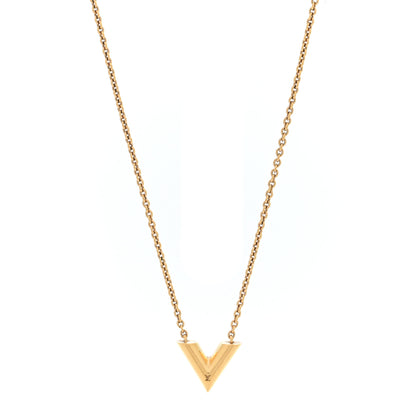 Louis Vuitton Brass Essential V Necklace Gold 1 of 4