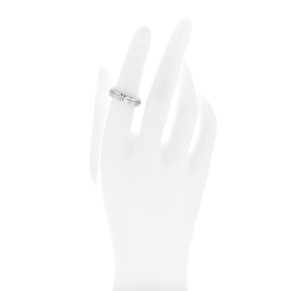 Tiffany 18K White Gold Narrow T Two Ring 52 6 2 of 4