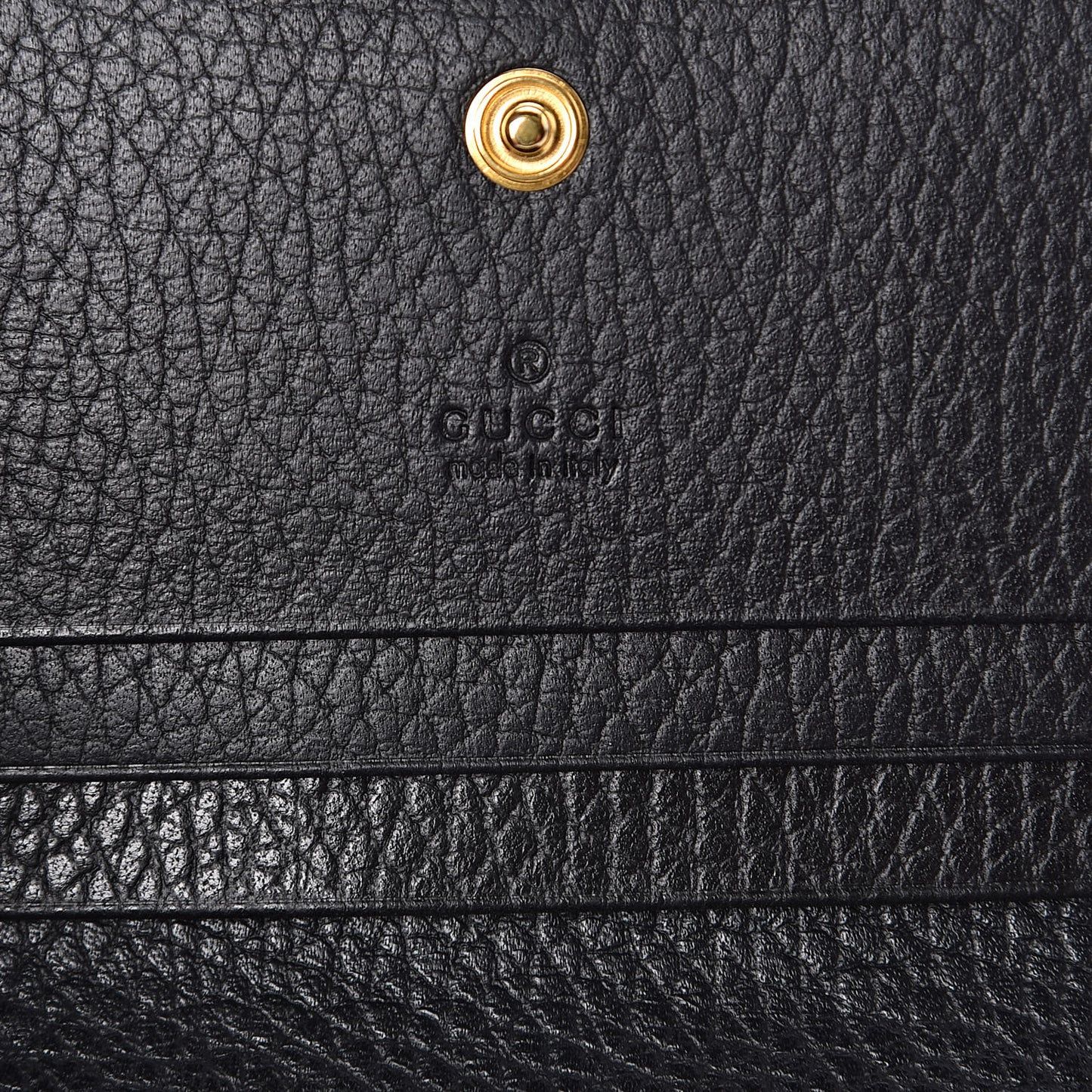 Pebbled Calfskin GG Marmont Card Case Black