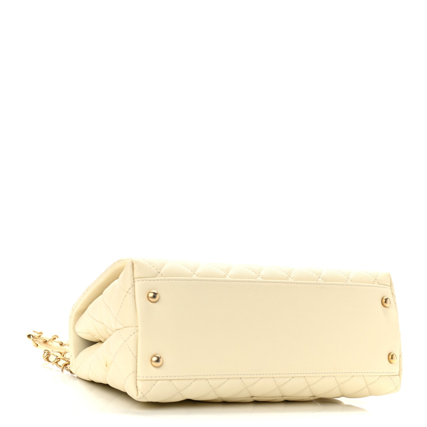 Caviar Elaphe Quilted Small Coco Handle Flap Ivory
