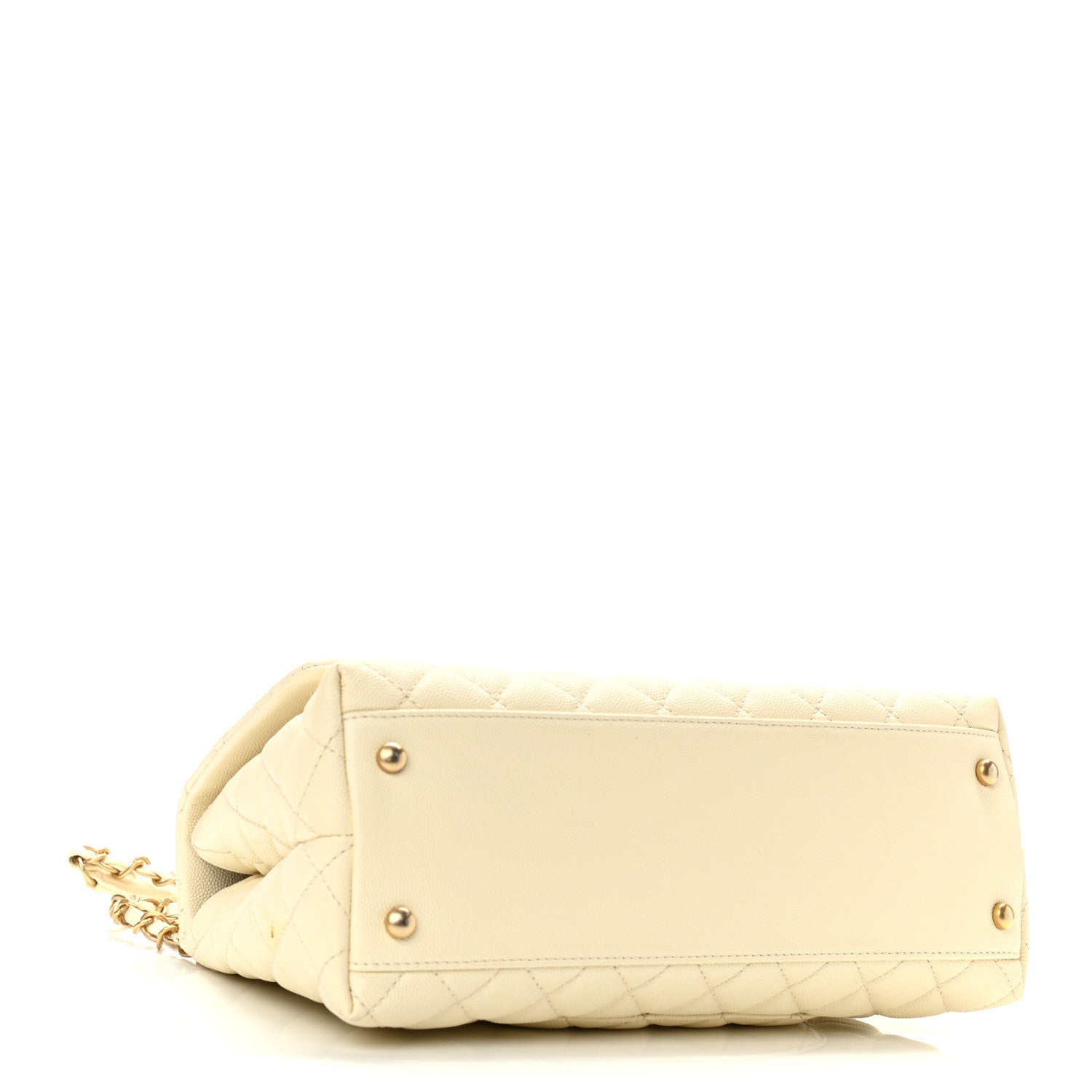 Chanel Caviar Elaphe Quilted Small Coco Handle Flap Ivory 4 of 11