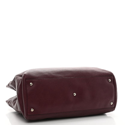 Gucci Calfskin Large Bamboo Shopper Tote Burgundy 3 of 9