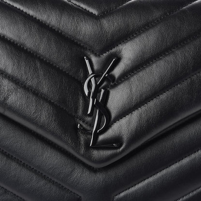 Saint Laurent Calfskin Y Quilted Monogram Medium Loulou Chain Satchel Black 9 of 9