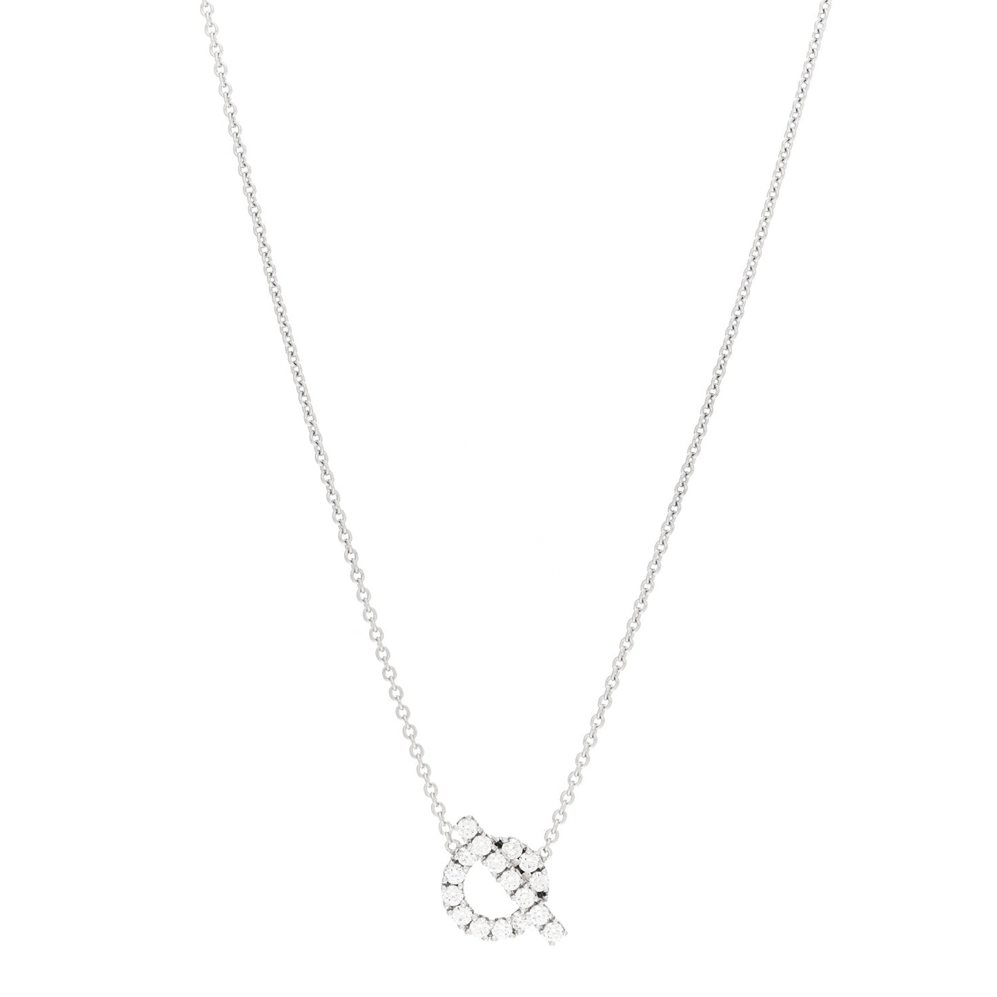 18K White Gold Diamond Finesse Pendant Necklace