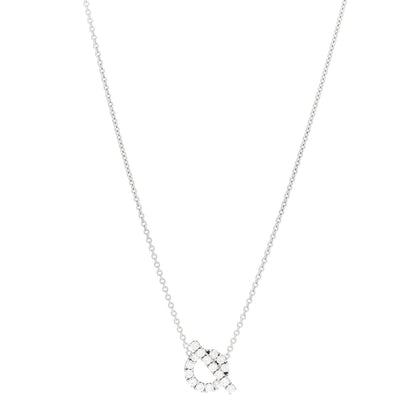 Hermes 18K White Gold Diamond Finesse Pendant Necklace 1 of 5