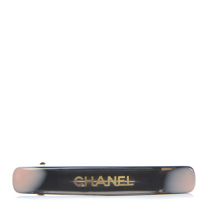 Chanel Resin Logo Hair Clip Barrette Brown 1 of 5