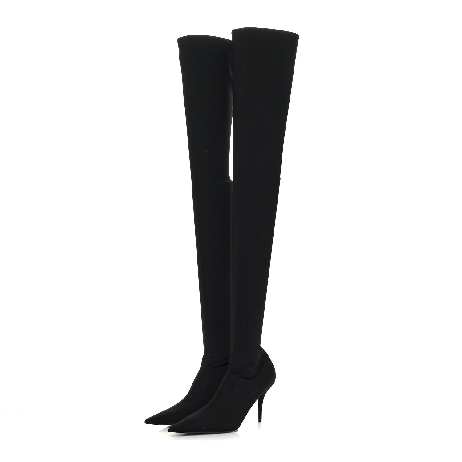 Balenciaga Spandex Pointed Toe Knife Thigh High Boots 38 Black 3 of 7