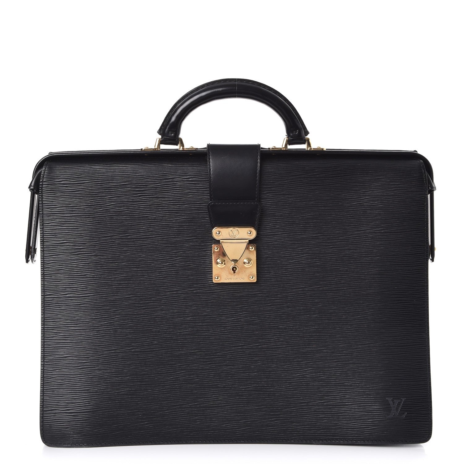 Louis Vuitton Epi Serviette Fermoir Briefcase Black 1 of 12