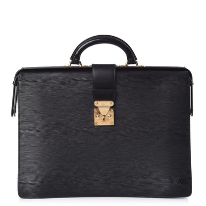Louis Vuitton Epi Serviette Fermoir Briefcase Black 1 of 12
