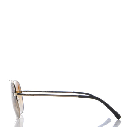Chanel Aviator CC Sunglasses 4189-T-Q Gold 3 of 7